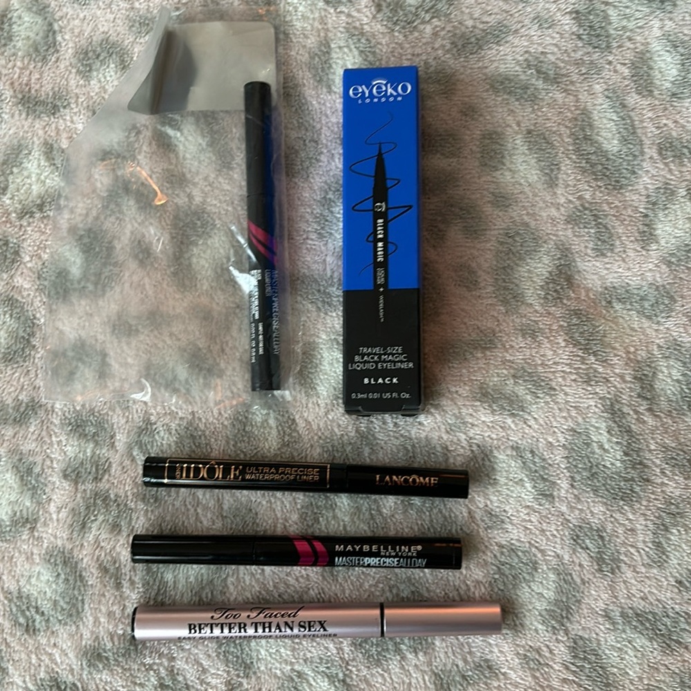 Bundle of liquid eyeliner. eyeko, Lancôme Idole,Too Faced